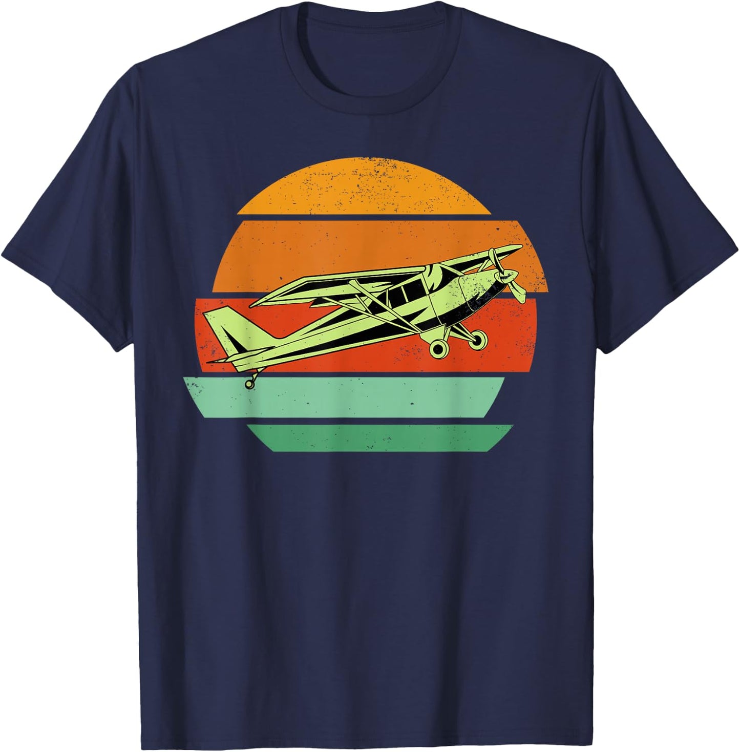 Pilot Vintage Retro Aviator Airman Airwoman Flying Airplane T-Shirt - T-Shirt | Navy