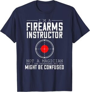 Firearm Instructor Gun Shooting Safety Weapon Training T-Shirt - T-Shirt | Navy