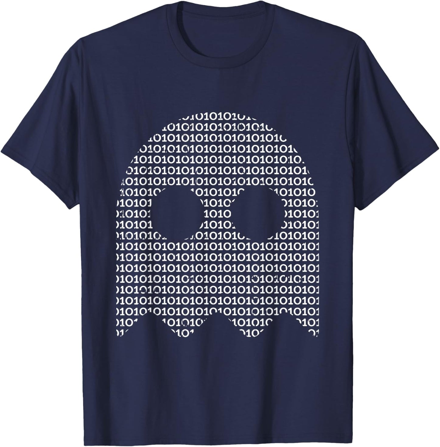 Halloween Ghost Funny Binary Code Coding Coder Programmer T-Shirt - T-Shirt | Navy