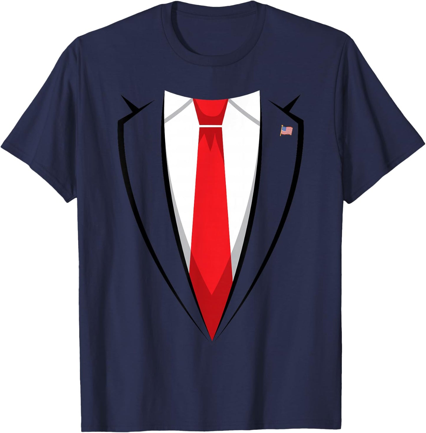 Halloween Trump Suit Shirt US President Easy Costume T-Shirt - T-Shirt | Navy