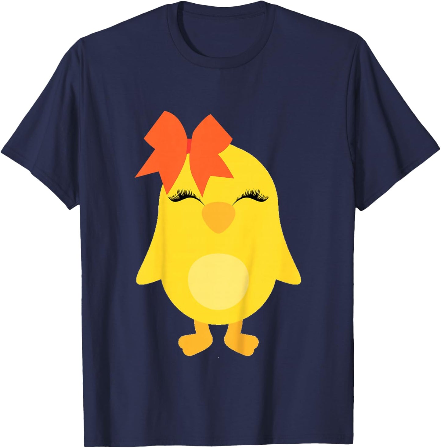 Chick with Bow for Girls Easter Toddler Baby Chicken T-Shirt - T-Shirt | Navy