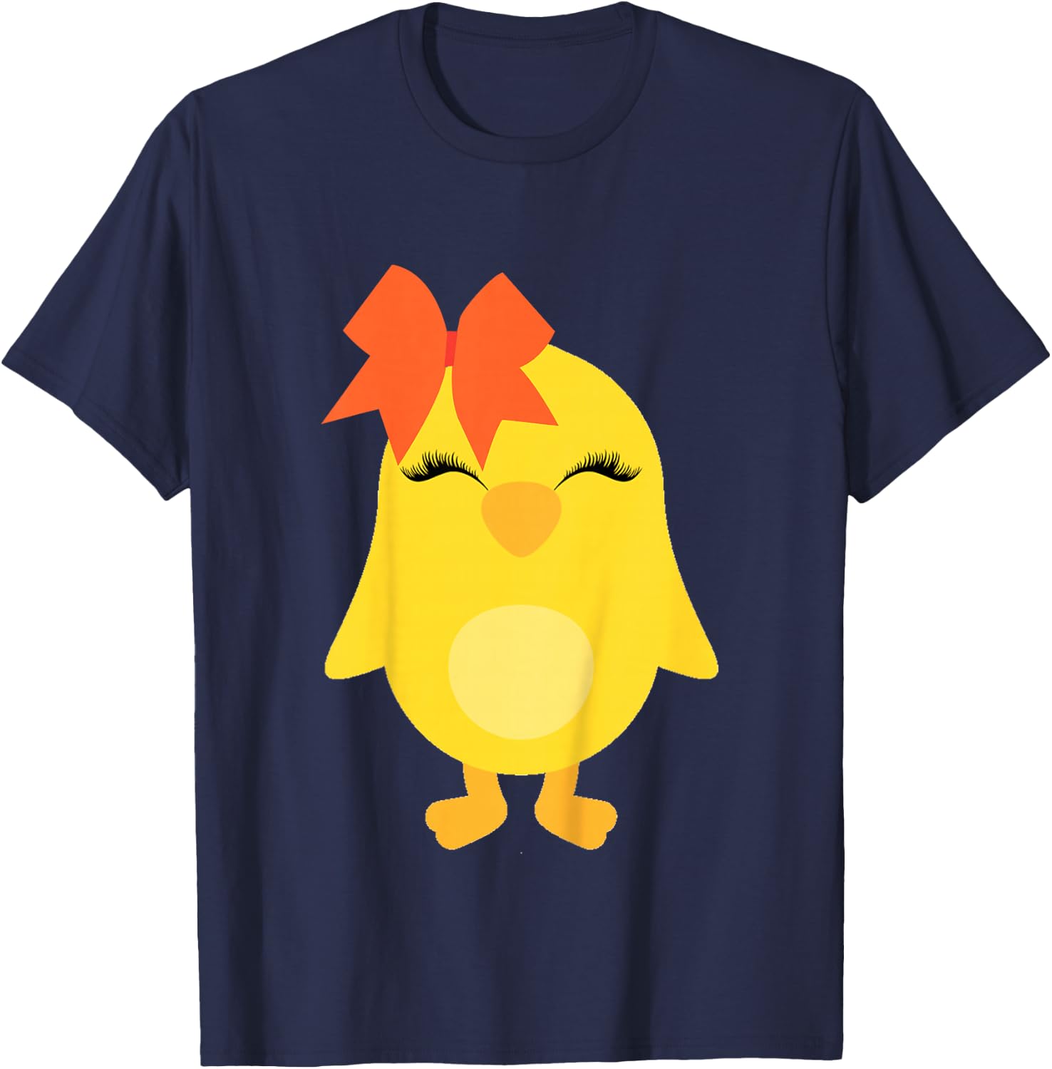 Chick with Bow for Girls Easter Toddler Baby Chicken T-Shirt - T-Shirt | Navy