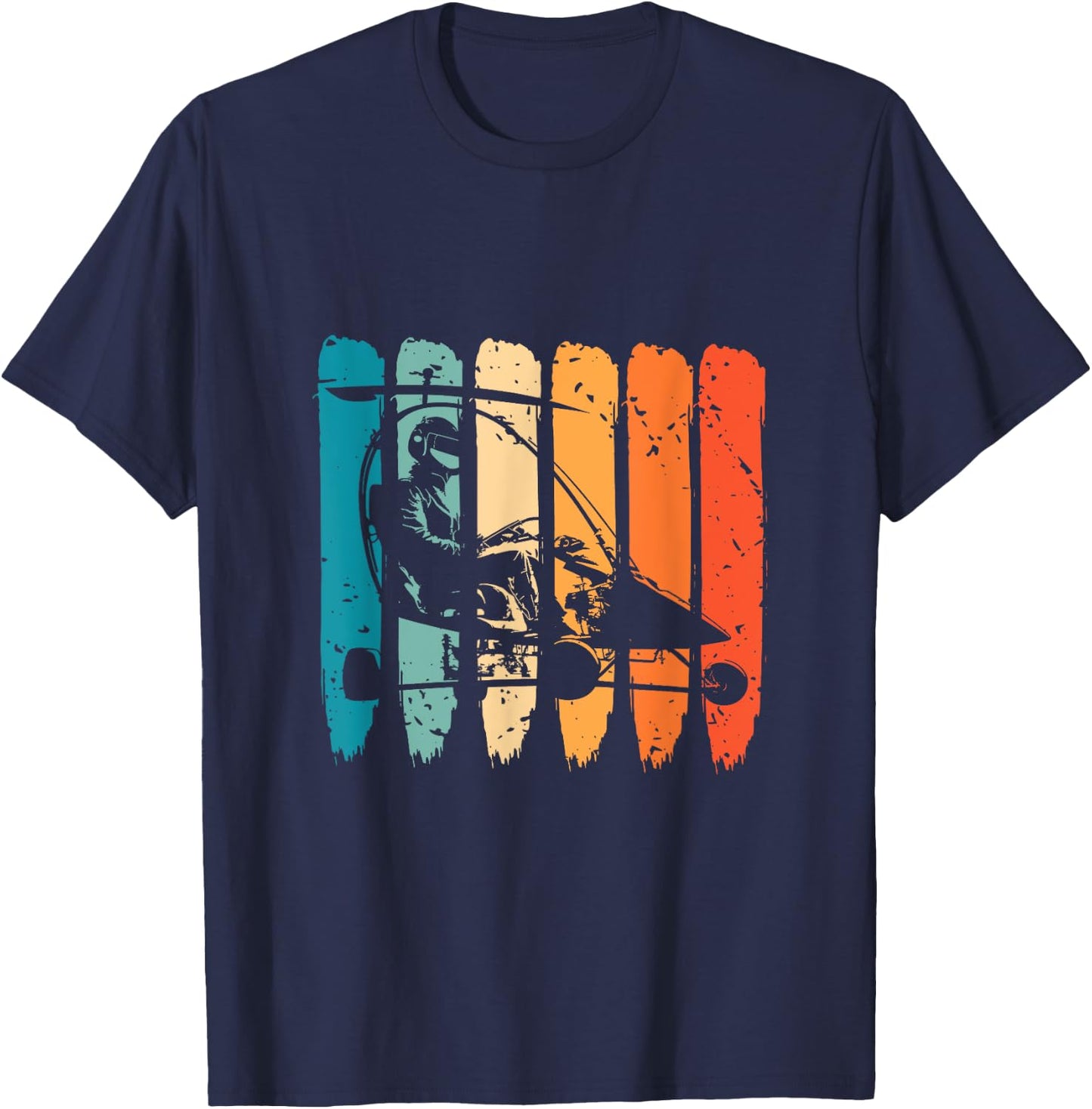 Gyrocopter Retro Vintage Gyrocopter Pilot Gyroplane Autogyro T-Shirt - T-Shirt | Navy
