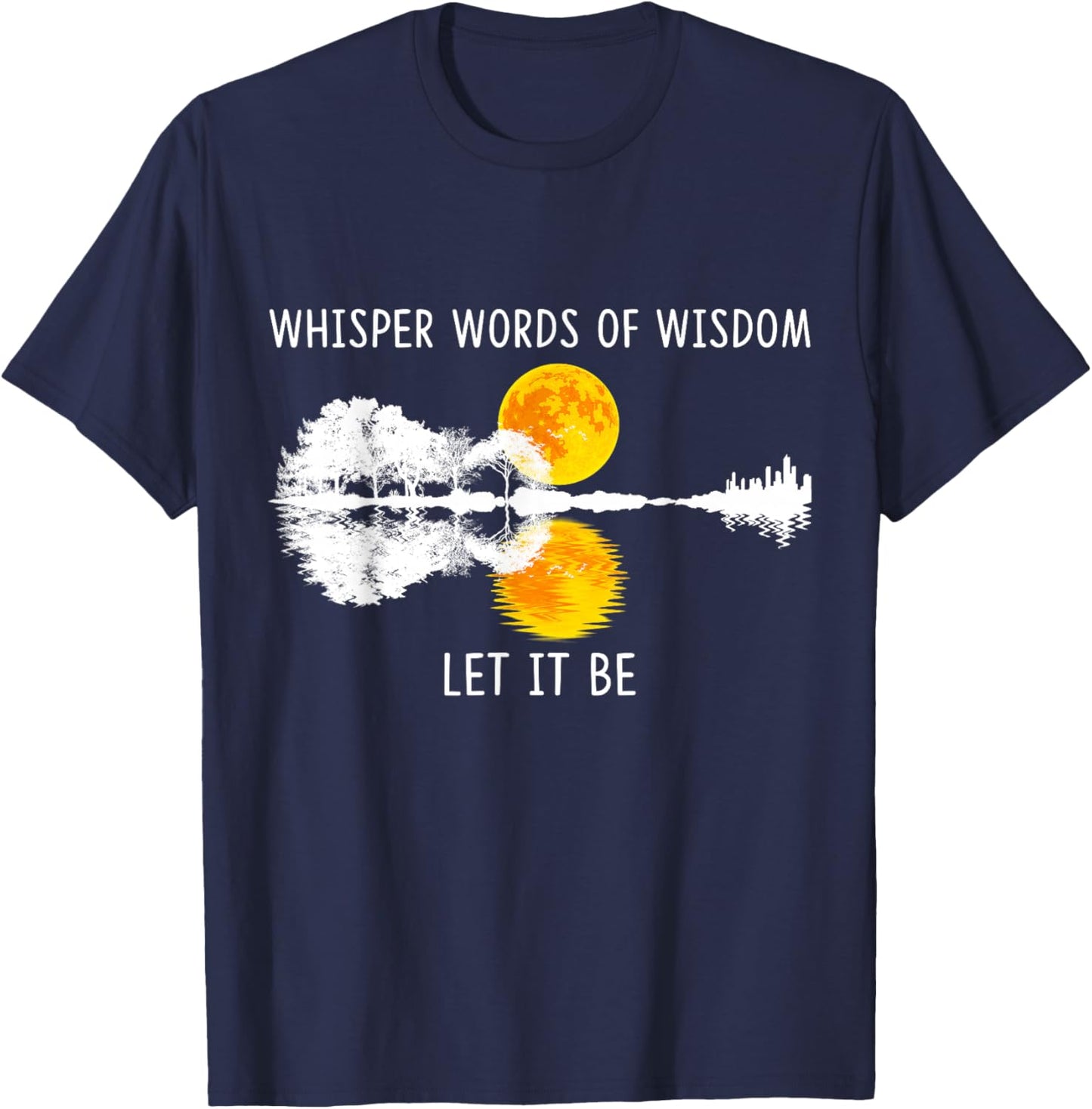 Whisper Words Of Wisdom Let It-Be Guitar Lake Shadow T-Shirt - T-Shirt | Navy