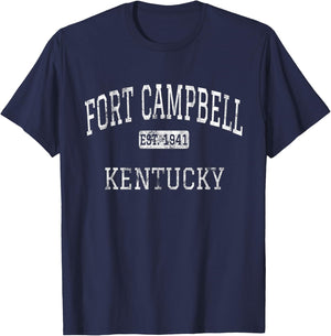 Fort Campbell Kentucky KY Vintage T-Shirt - T-Shirt | Navy