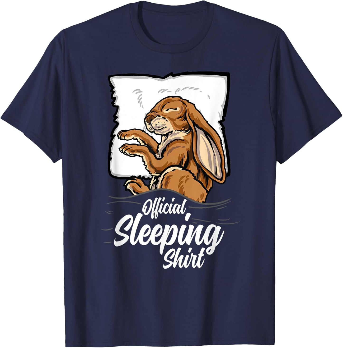 official sleeping Shirt cute Rabbit bunny sleep nightgown T-Shirt - T-Shirt | Navy