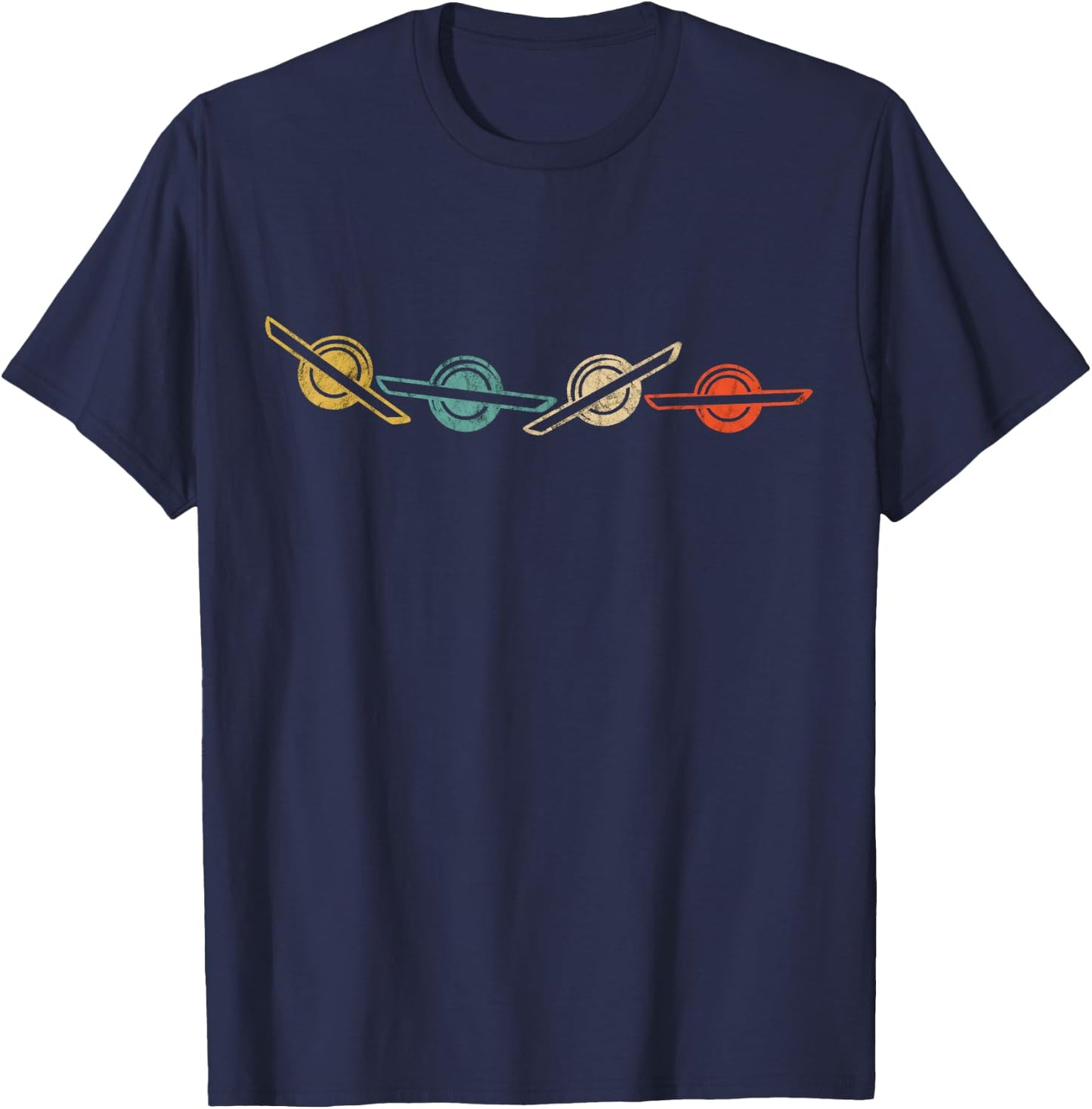 Retro Vintage Onewheel Float Electric Skateboard One Wheel T-Shirt - T-Shirt | Navy