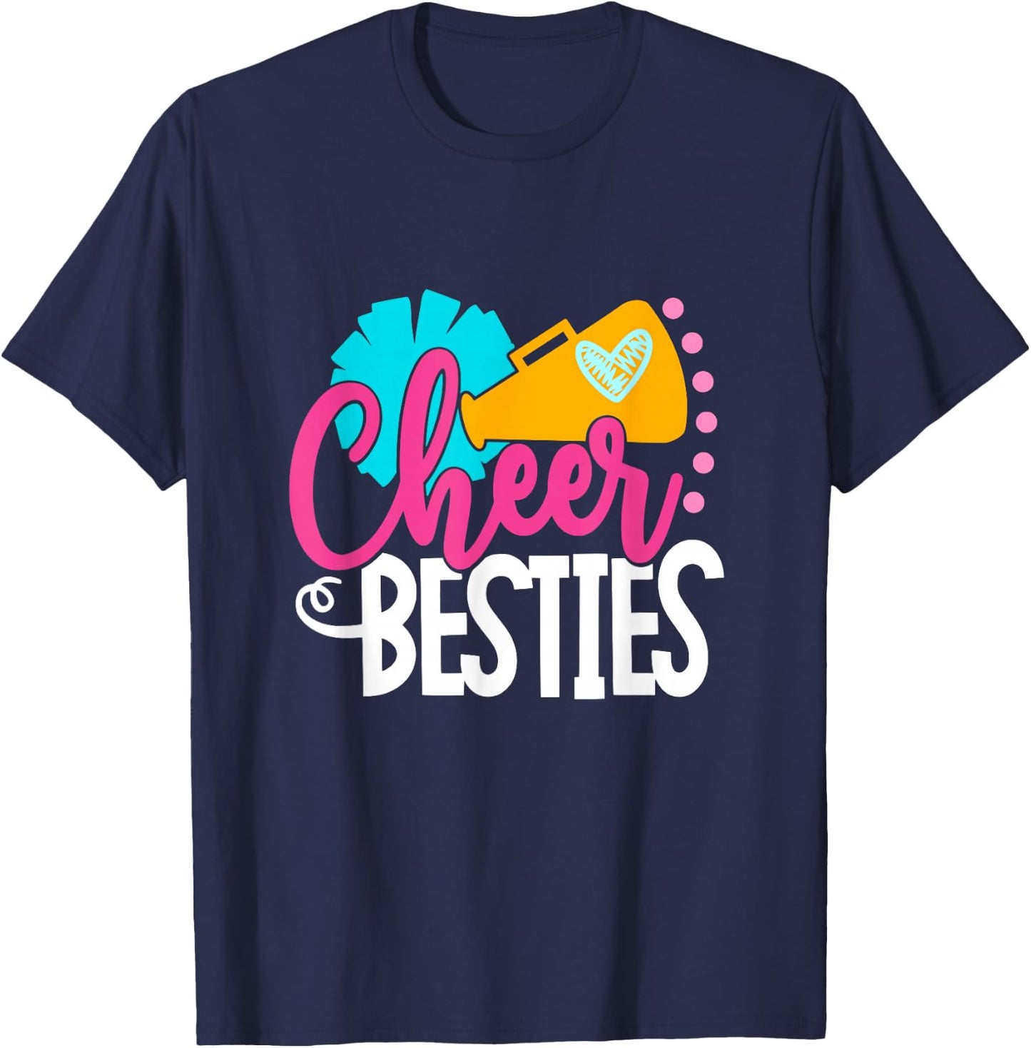 Cheer Besties - Cheerleading Costume Gift T-Shirt - T-Shirt | Navy