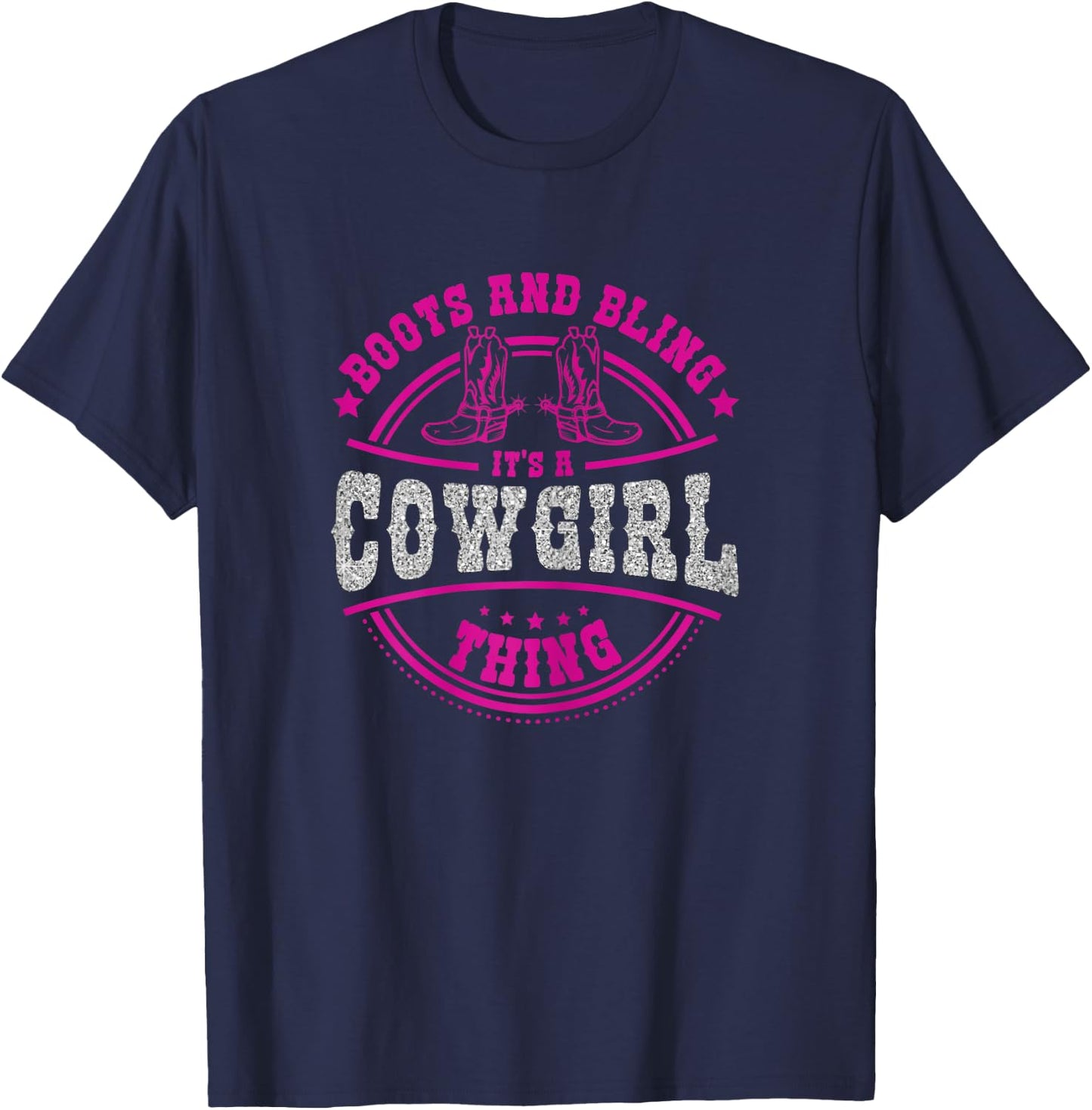 boots & bling it's a cowgirl thing Western women T-Shirt - T-Shirt | Navy