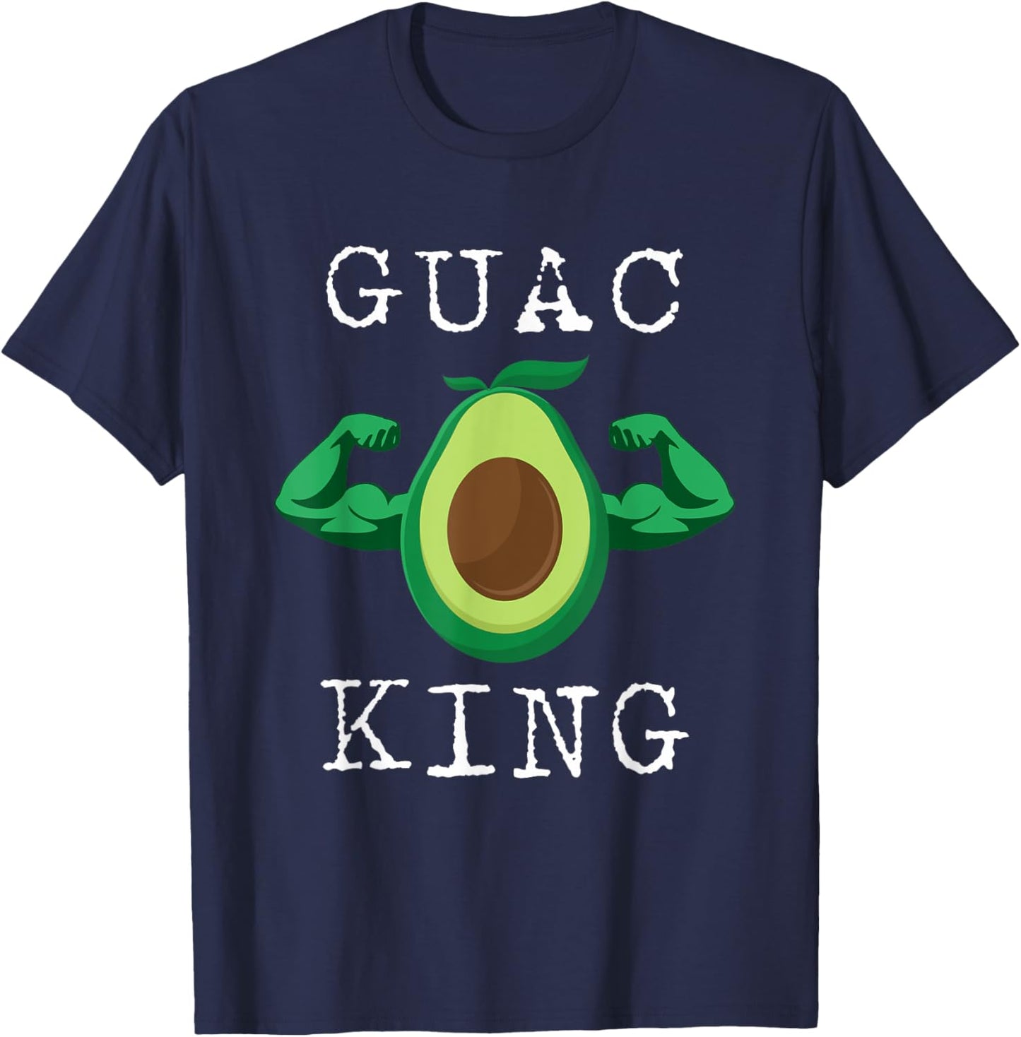 Guac King V4 Funny Avocado T-Shirt - T-Shirt | Navy