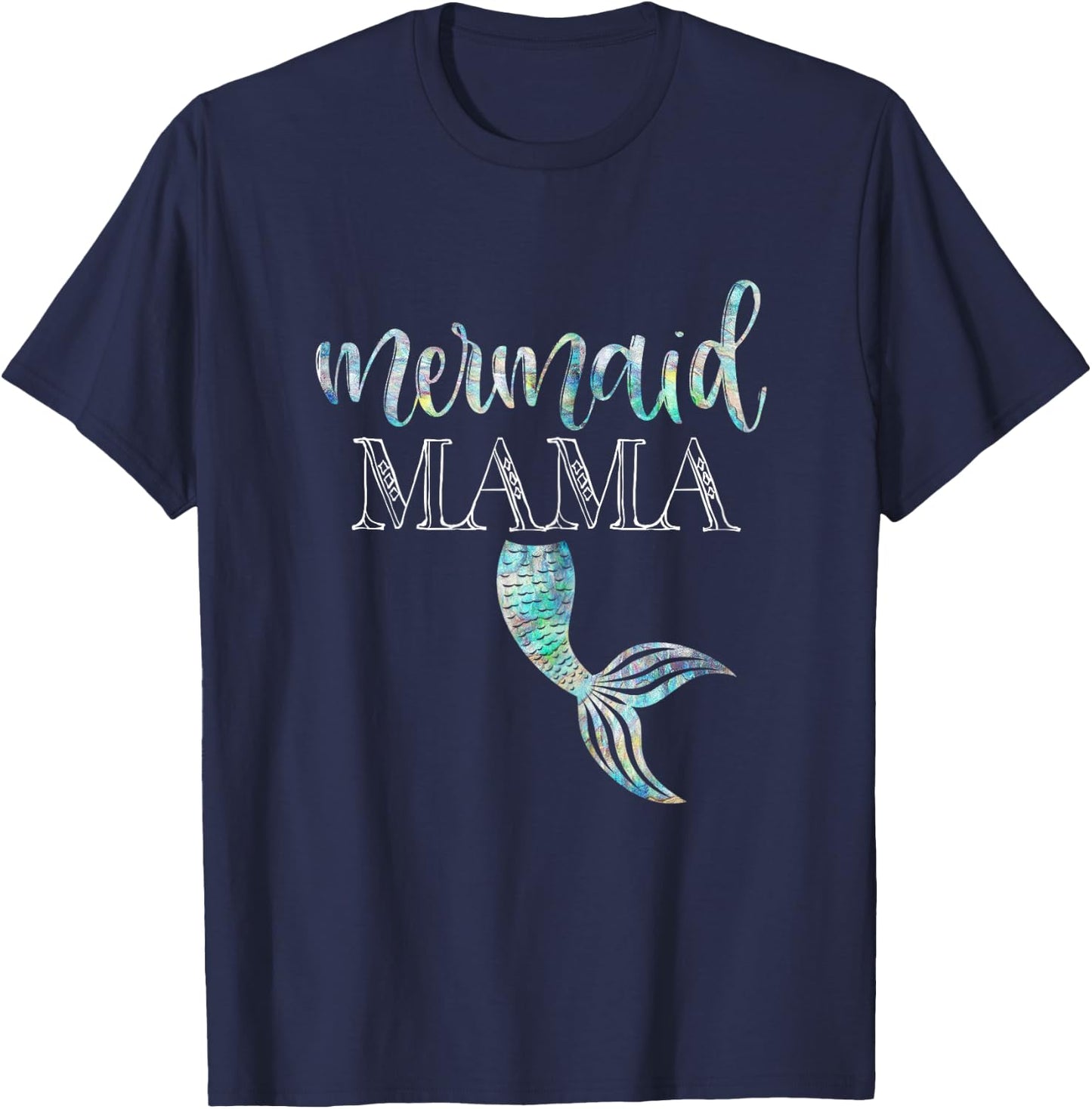 Mermaid Mama Shirt Daughter Girl Birthday Party Family T-Shirt - T-Shirt | Navy