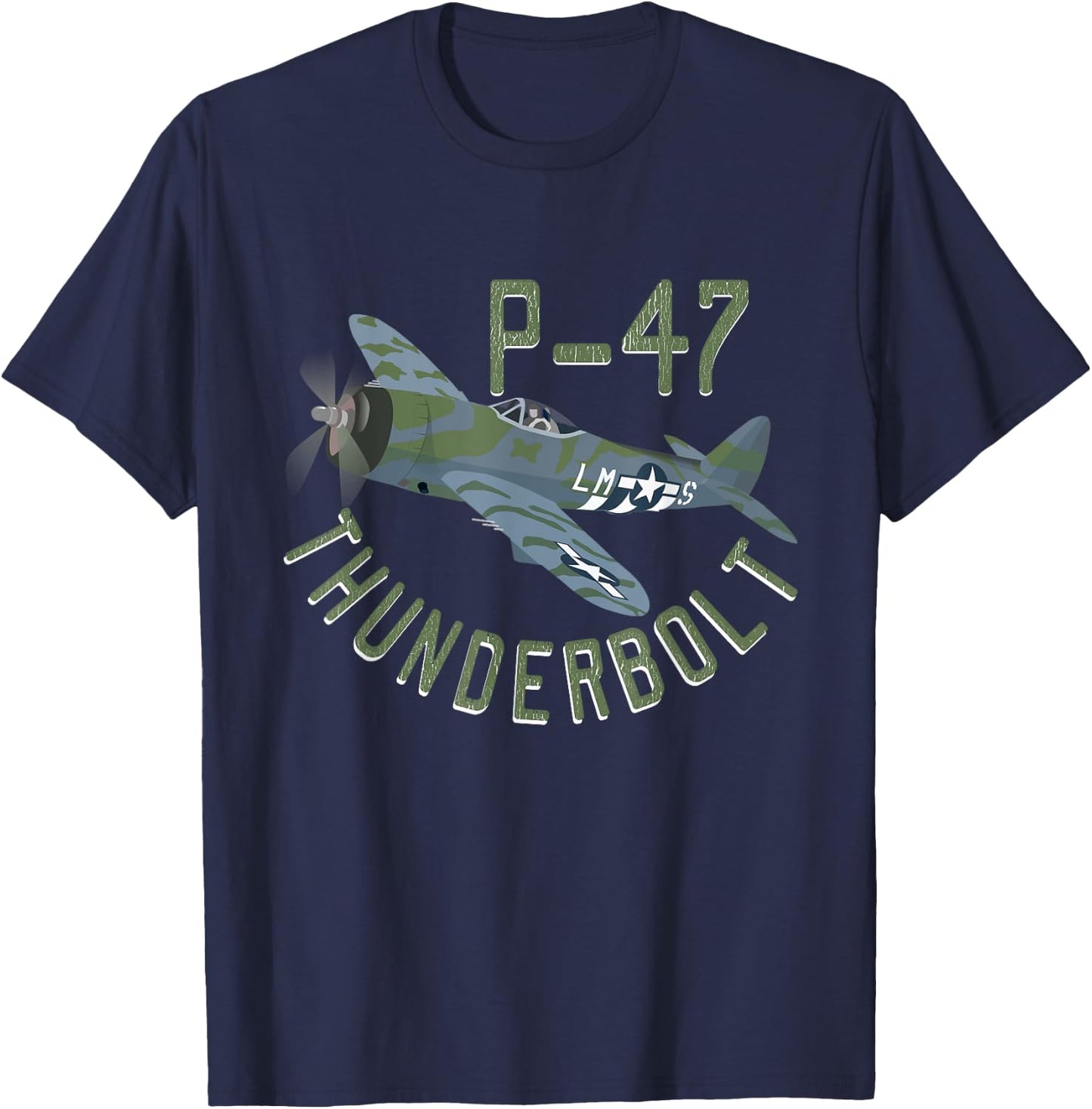 P-47 Thunderbolt Military Vintage Aircraft T-Shirt - T-Shirt | Navy