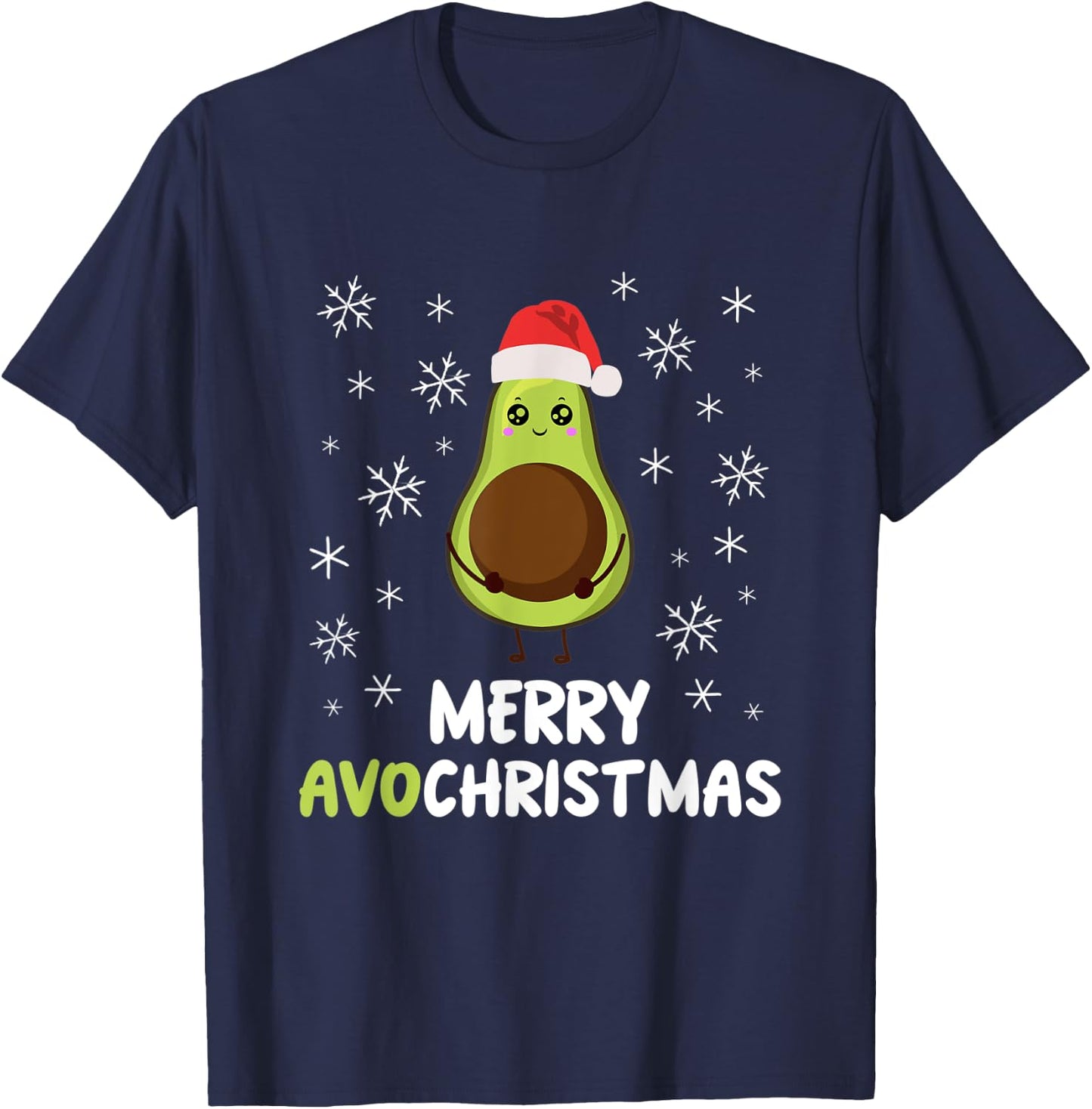 merry Avo christmas Merry Christmas Avocado Vegan T-Shirt - T-Shirt | Navy
