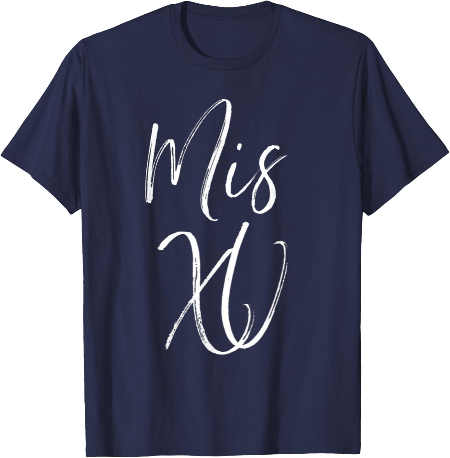 Camisa de Quinceanera Mis Quince 15th XV Fancy Script Text T-Shirt - T-Shirt | Navy