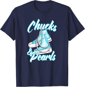 Chucks and Pearls T-Shirt - T-Shirt | Navy