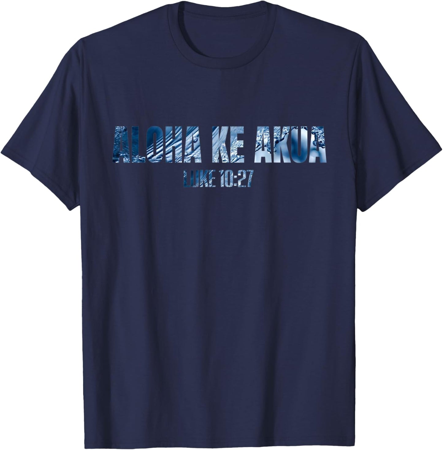 Inspiration Studios Christian Hawaiian for Boys Men Women Aloha Ke Akua T-Shirt - T-Shirt | Navy