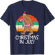 Bigfoot Unicorn Floatie Christmas In July Retro Sasquatch T-Shirt - T-Shirt | Navy