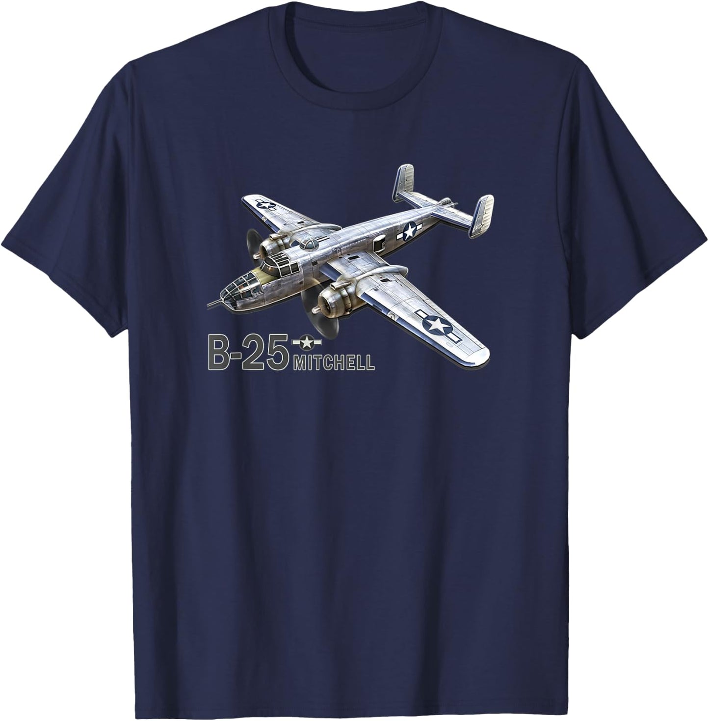 B-25 Bomber WW2 Aeroplane T-Shirt - T-Shirt | Navy