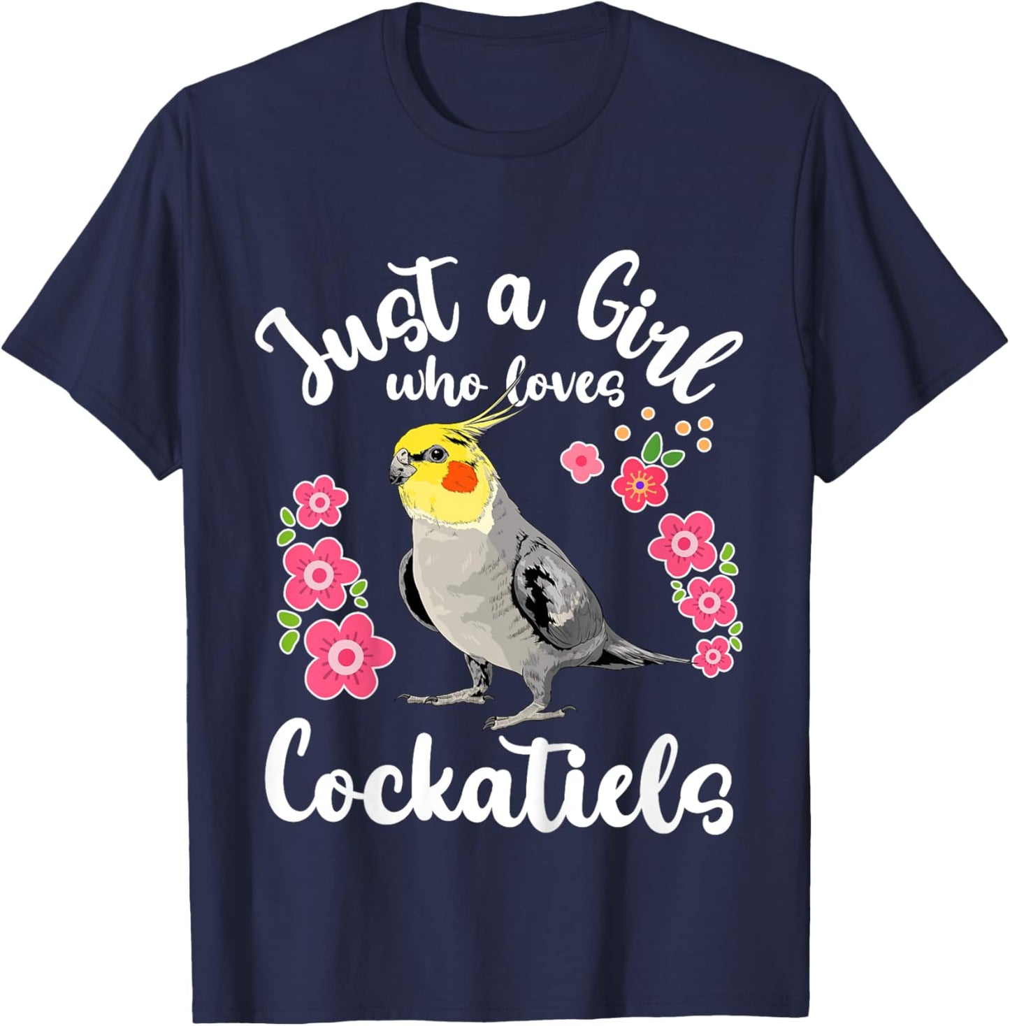 Kids Cockatiel Just a Girl Who Loves Cockatiels T-Shirt - T-Shirt | Navy