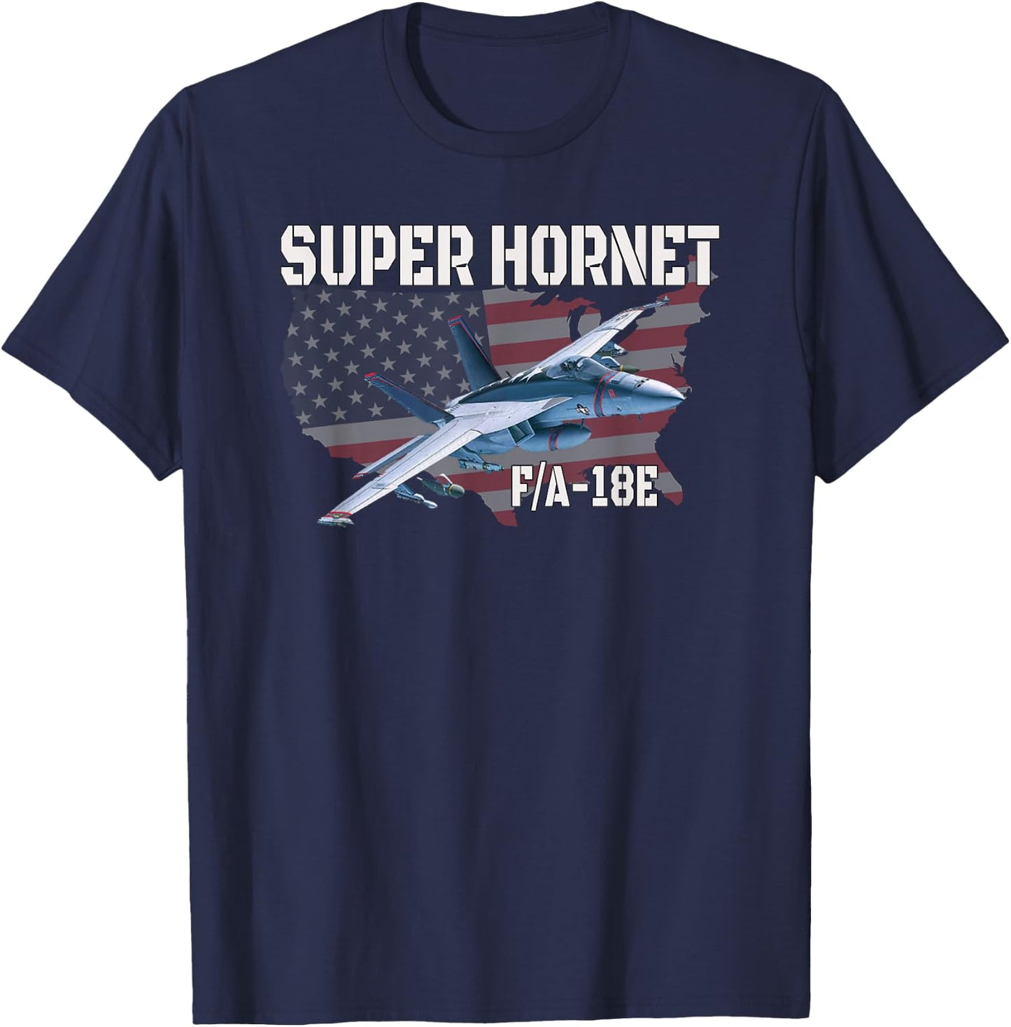F-18 F/A-18E Super Hornet Jet Airplane Military Aviation T-Shirt - T-Shirt | Navy