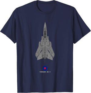 Tornado GR.4 RAF Jet Military Airplane Tech Drawing T-Shirt - T-Shirt | Navy