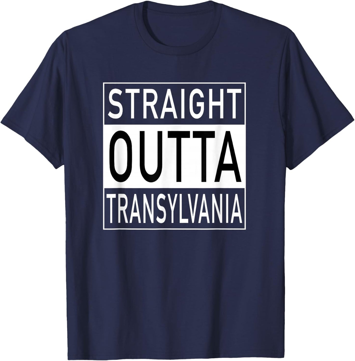 Straight Outta Transylvania - Funny Romanian T-Shirt - T-Shirt | Navy