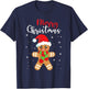 Merry Christmas Shirt Women Girls Kids Gingerbread Man T-Shirt - T-Shirt | Navy