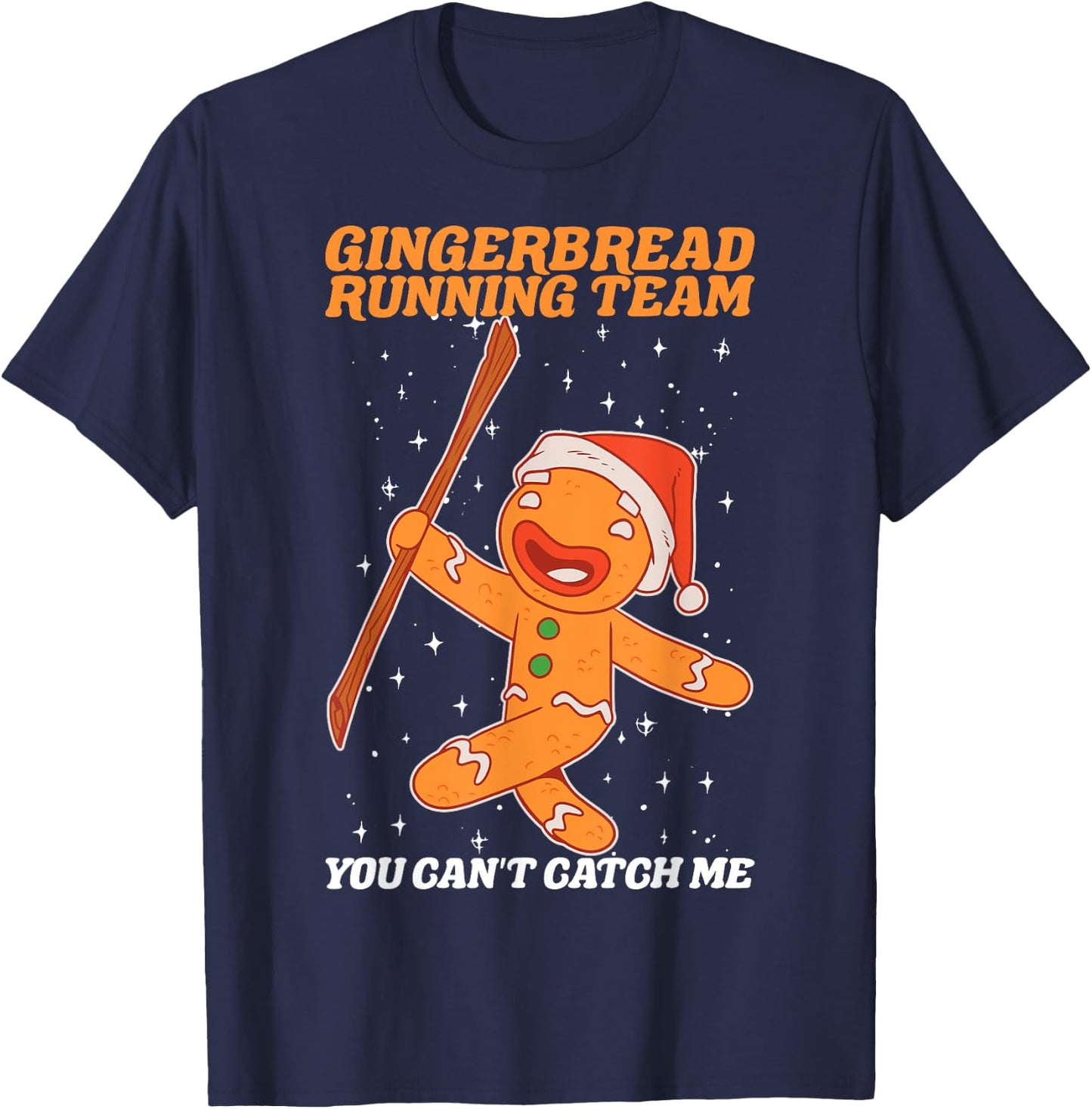 Gingerbread Running Team Christmas Cookie Funny Baking Xmas T-Shirt - T-Shirt | Navy