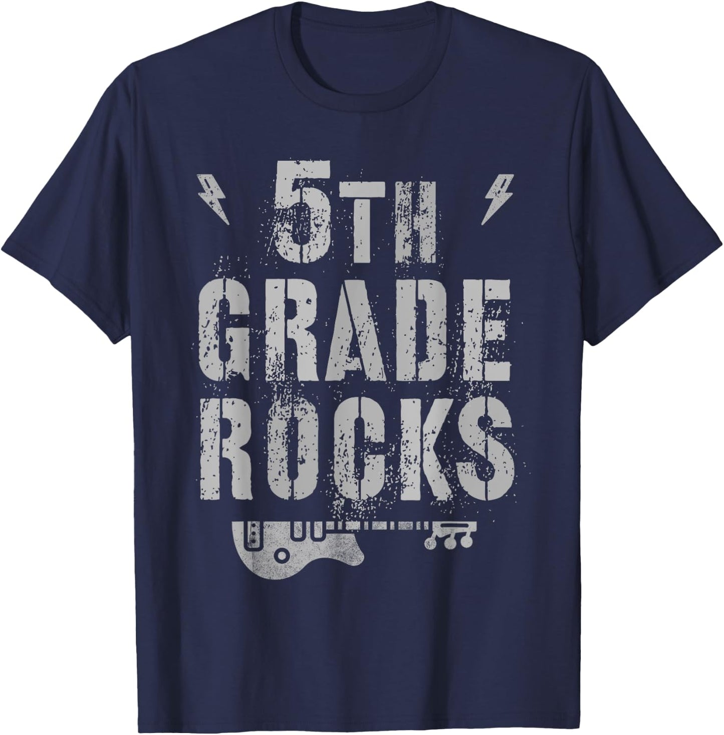 5th GRADE ROCKS Teacher FIFTH Grader Team Rock The Test Women Kids T-Shirt - T-Shirt | Navy