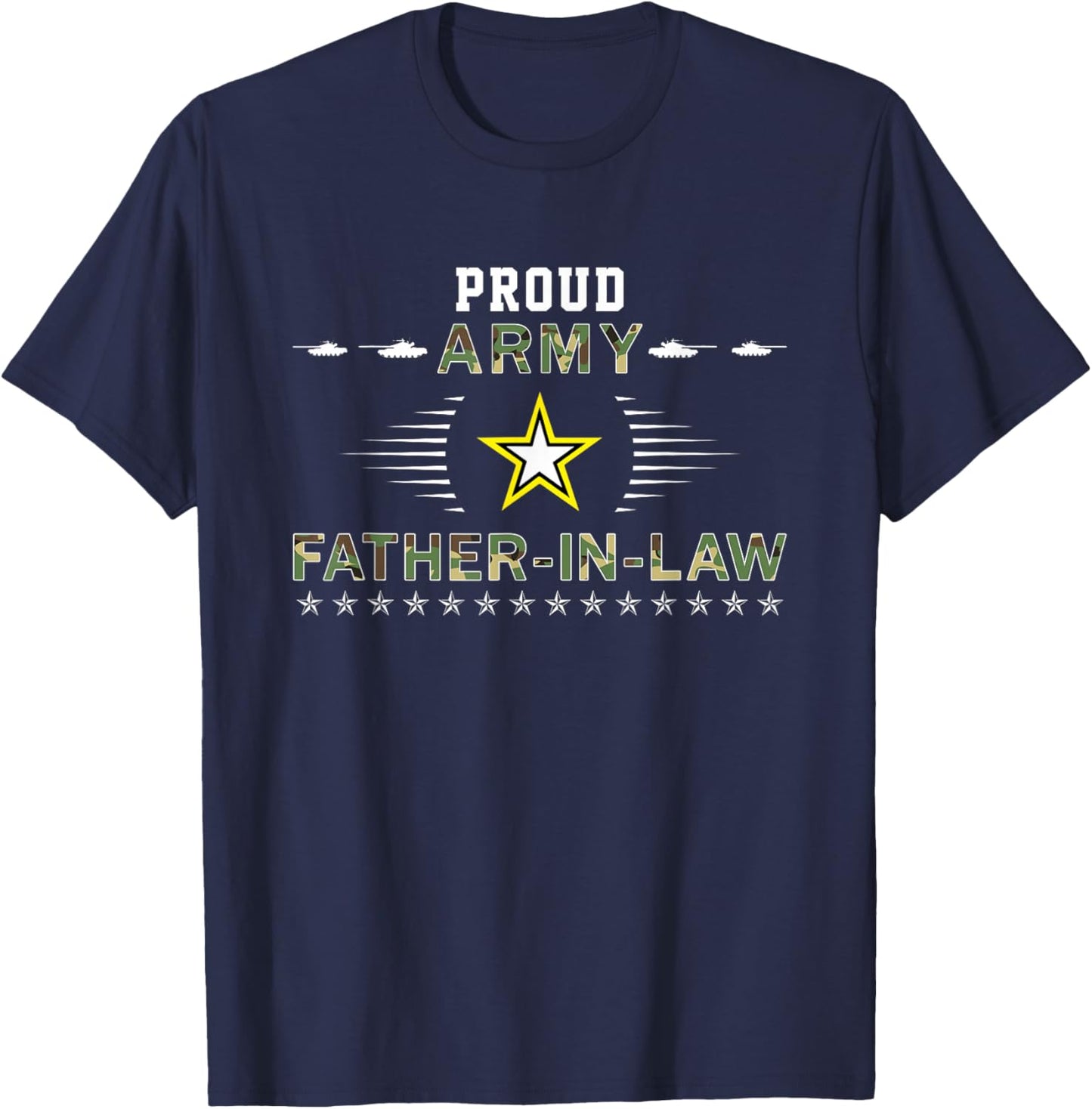 Proud Army Father-In-Law Camouflage Graphics Army T-Shirt - T-Shirt | Navy