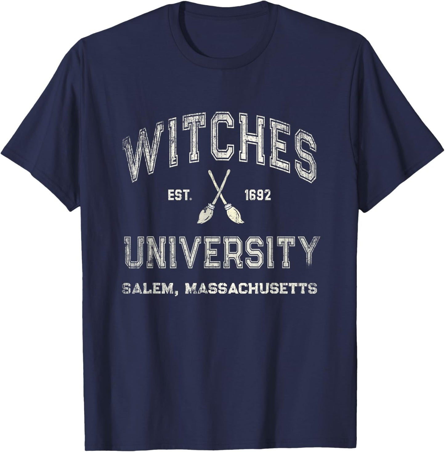 Funny WITCHES UNIVERSITY Salem Massachusetts Witch College T-Shirt - T-Shirt | Navy