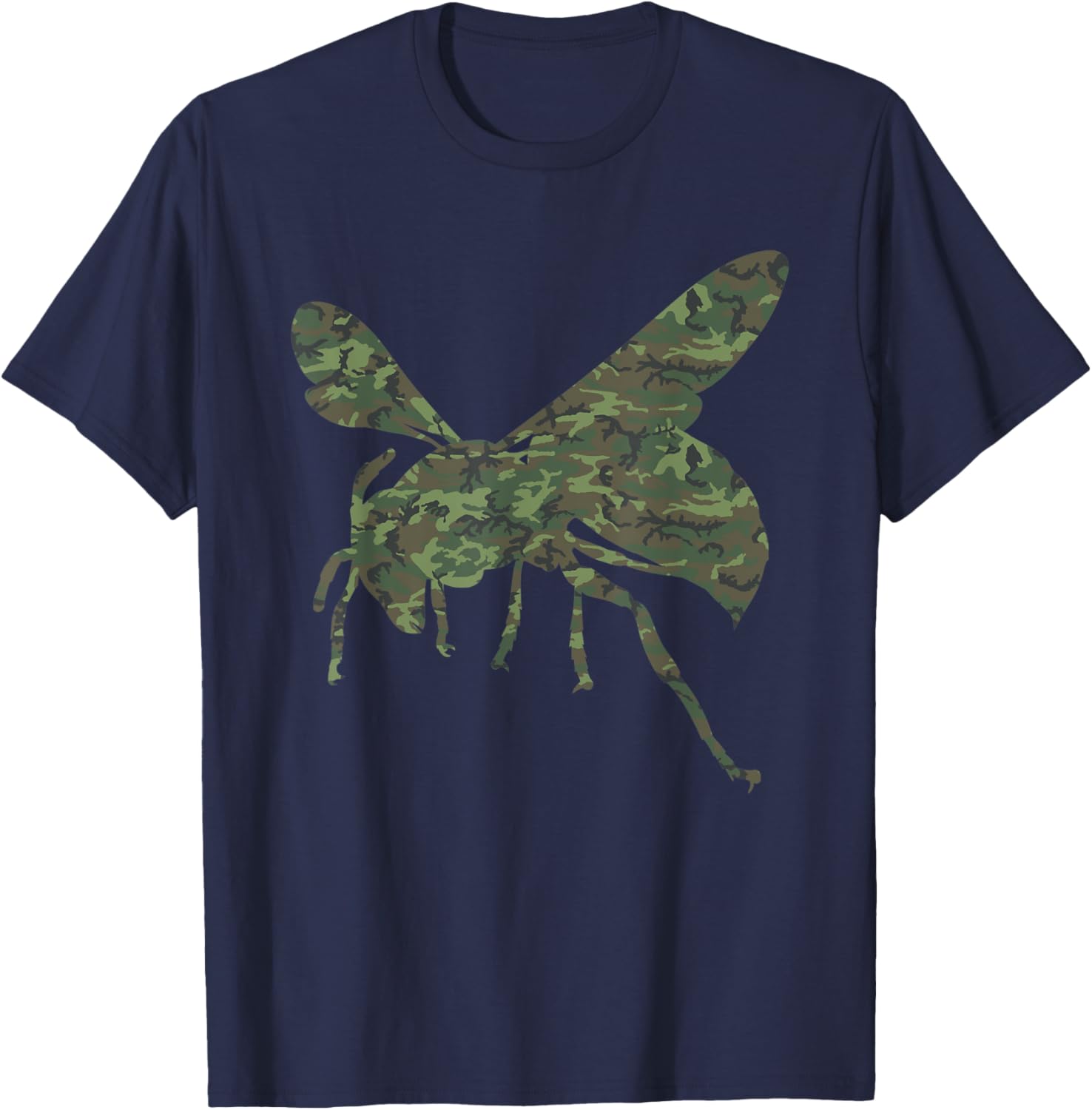 Military Hornet Camo Print US Insect Wasp Veteran Men Gift T-Shirt - T-Shirt | Navy