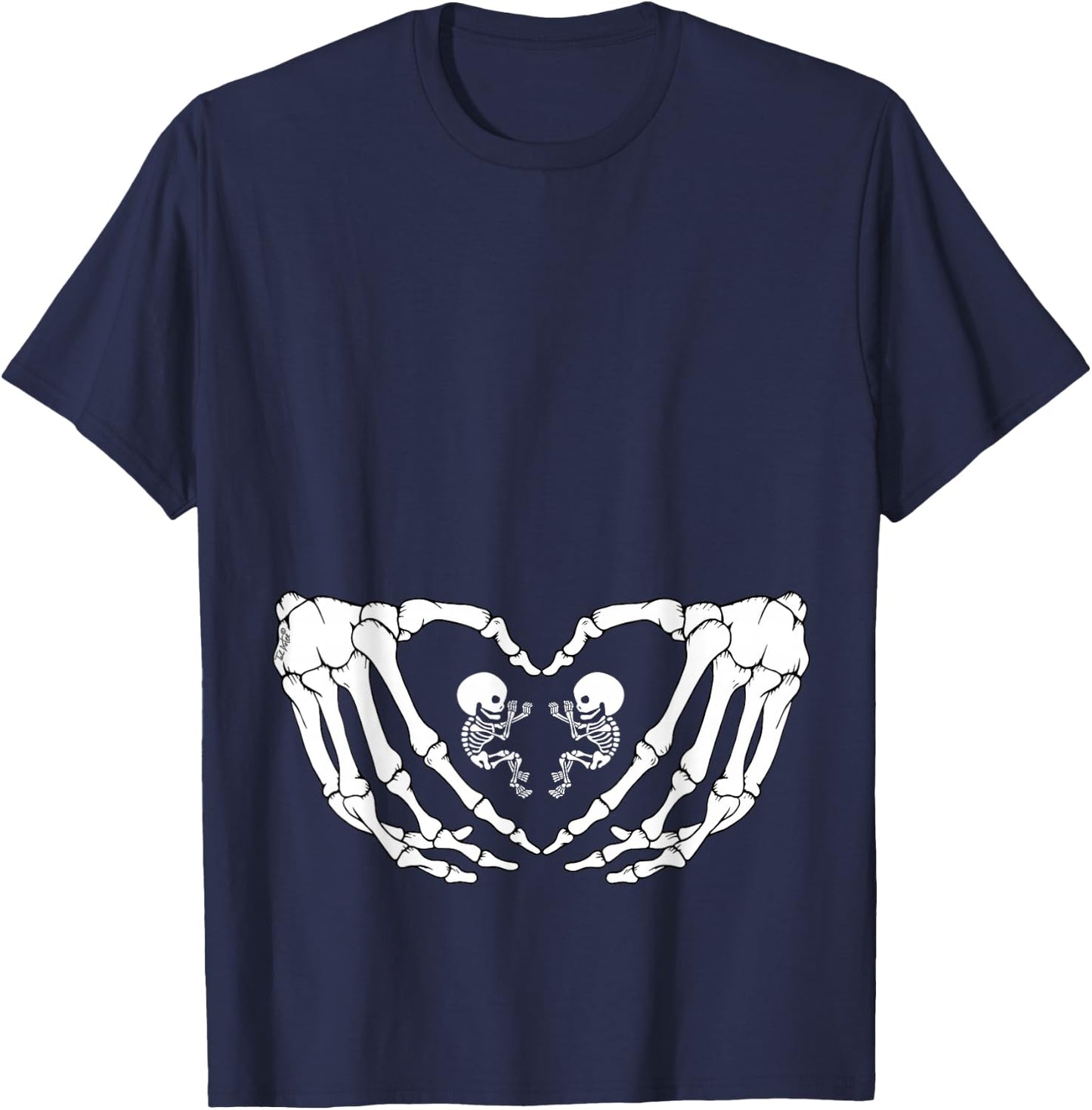 Halloween XRay Pregnancy tops Expecting Twins Babies T-Shirt - T-Shirt | Navy