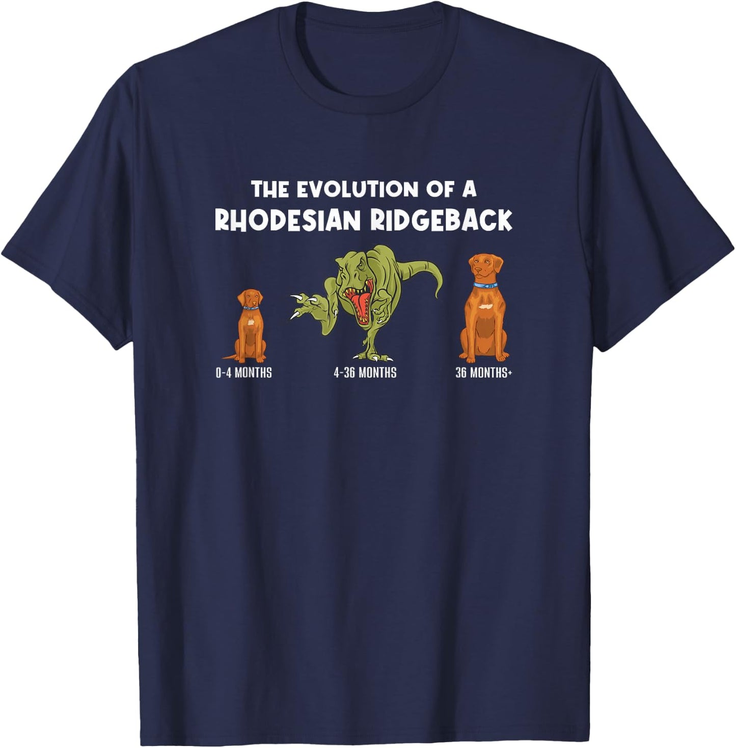 Dogs Mama The Evolution Of A Rhodesian Ridgeback T-Shirt - T-Shirt | Navy