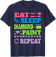 Eat Sleep Diamond Paint Repeat Shirt Diamond Painting Gift T-Shirt - T-Shirt | Navy