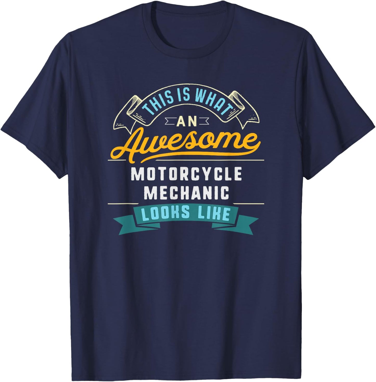 Funny Motorcycle Mechanic Shirt Awesome Job Occupation T-Shirt - T-Shirt | Navy