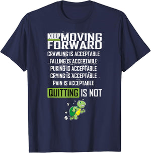 Keep Moving Forward Positive Vibes Motivational Message T-Shirt - T-Shirt | Navy
