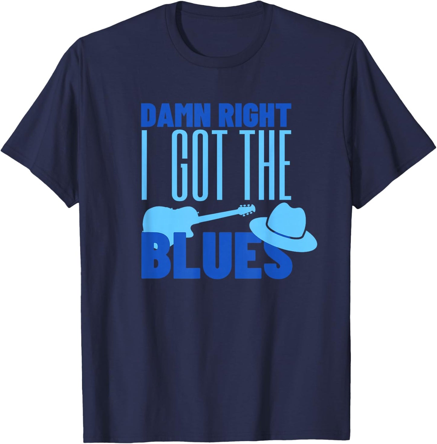 Damn Right I Got The Blues - Guitar T-Shirt - T-Shirt | Navy
