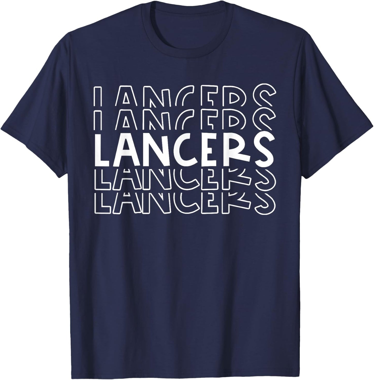 Lancers School Sports Team Mascot Town Go College Athlete T-Shirt - T-Shirt | Navy
