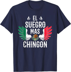 El Suegro Mas Chingon Spanish Father In Law Mexican Eagle T-Shirt - T-Shirt | Navy