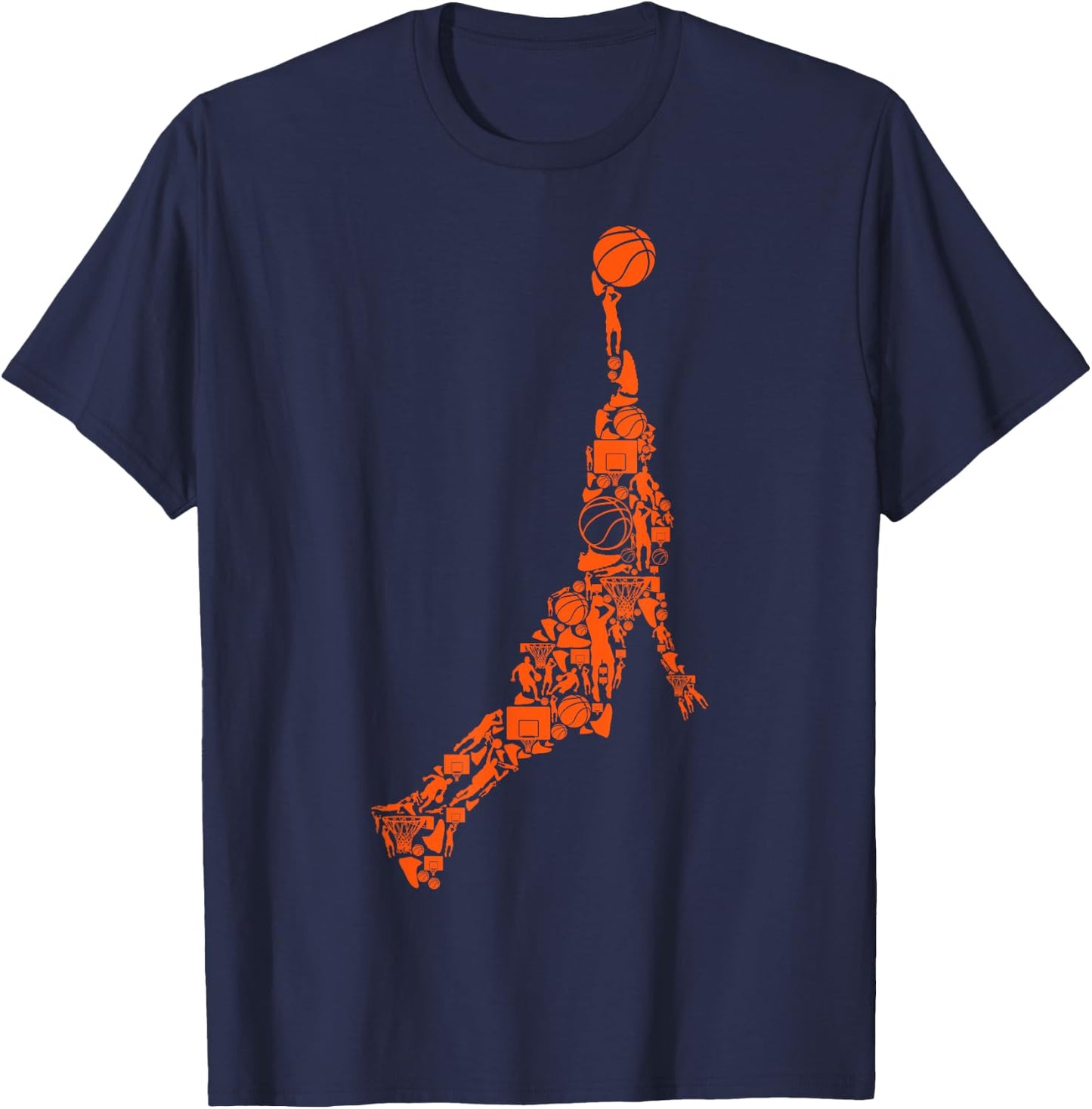 Basketball Basketball Boys Men Children T-Shirt - T-Shirt | Navy
