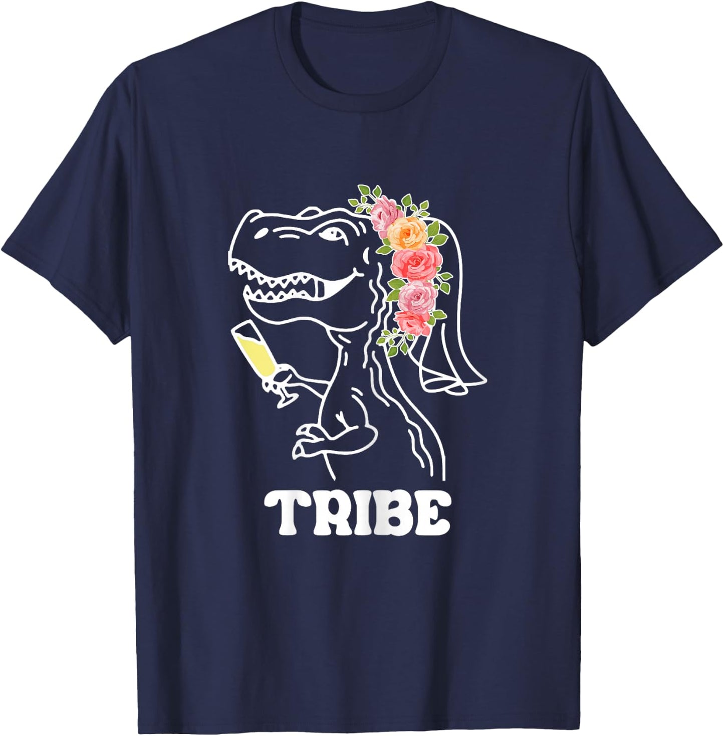 Y0Zq Dinosaur Tribe Bridal Tribe Bridesmaids Bachelorette T-Shirt - T-Shirt | Navy