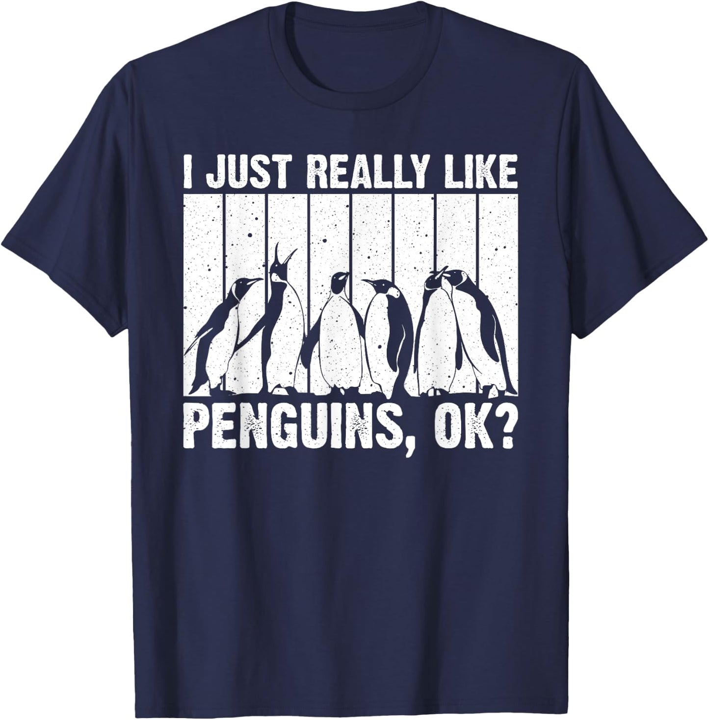 Cool Penguin Art Women Kids Bird Penguin Lovers T-Shirt - T-Shirt | Navy