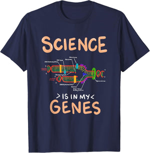 Science Is In My Genes Funny Genetics T-Shirt - T-Shirt | Navy