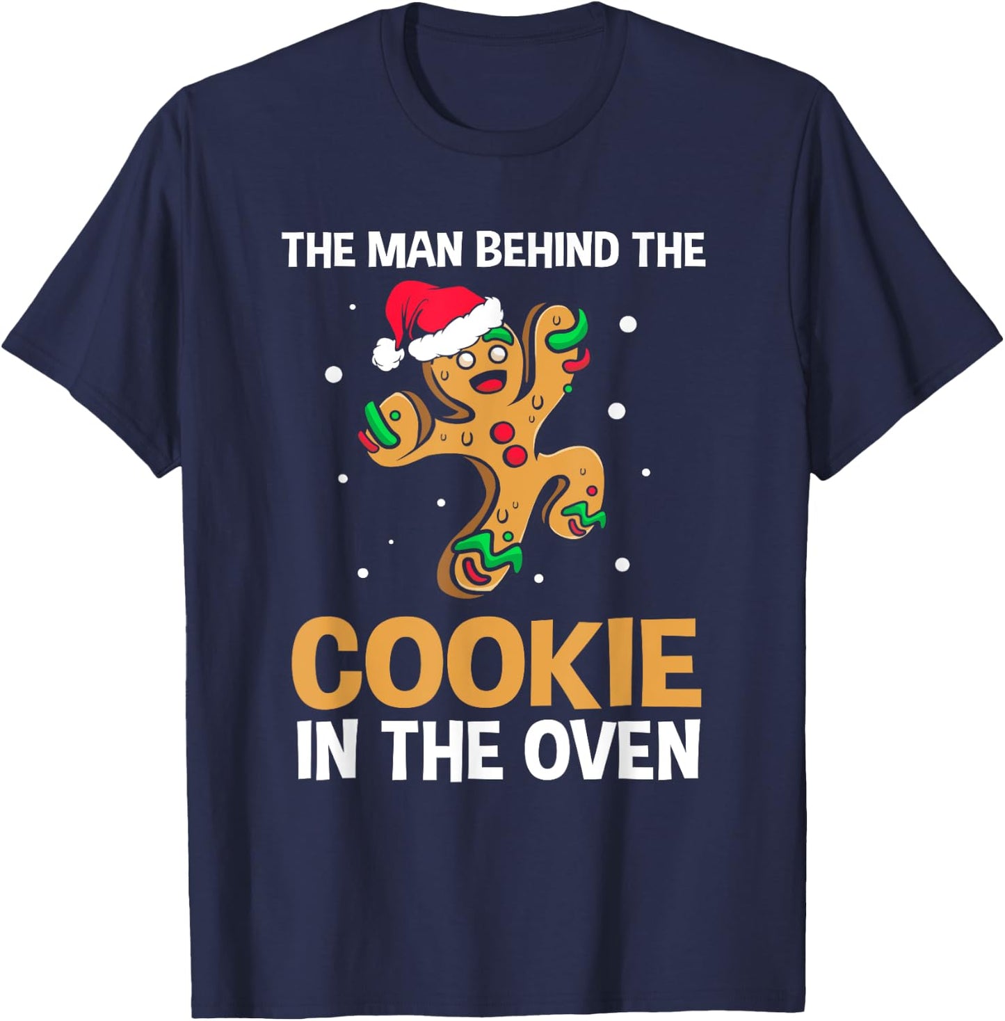 Funny Gingerbread Christmas Gender Reveal For Dad T-Shirt - T-Shirt | Navy