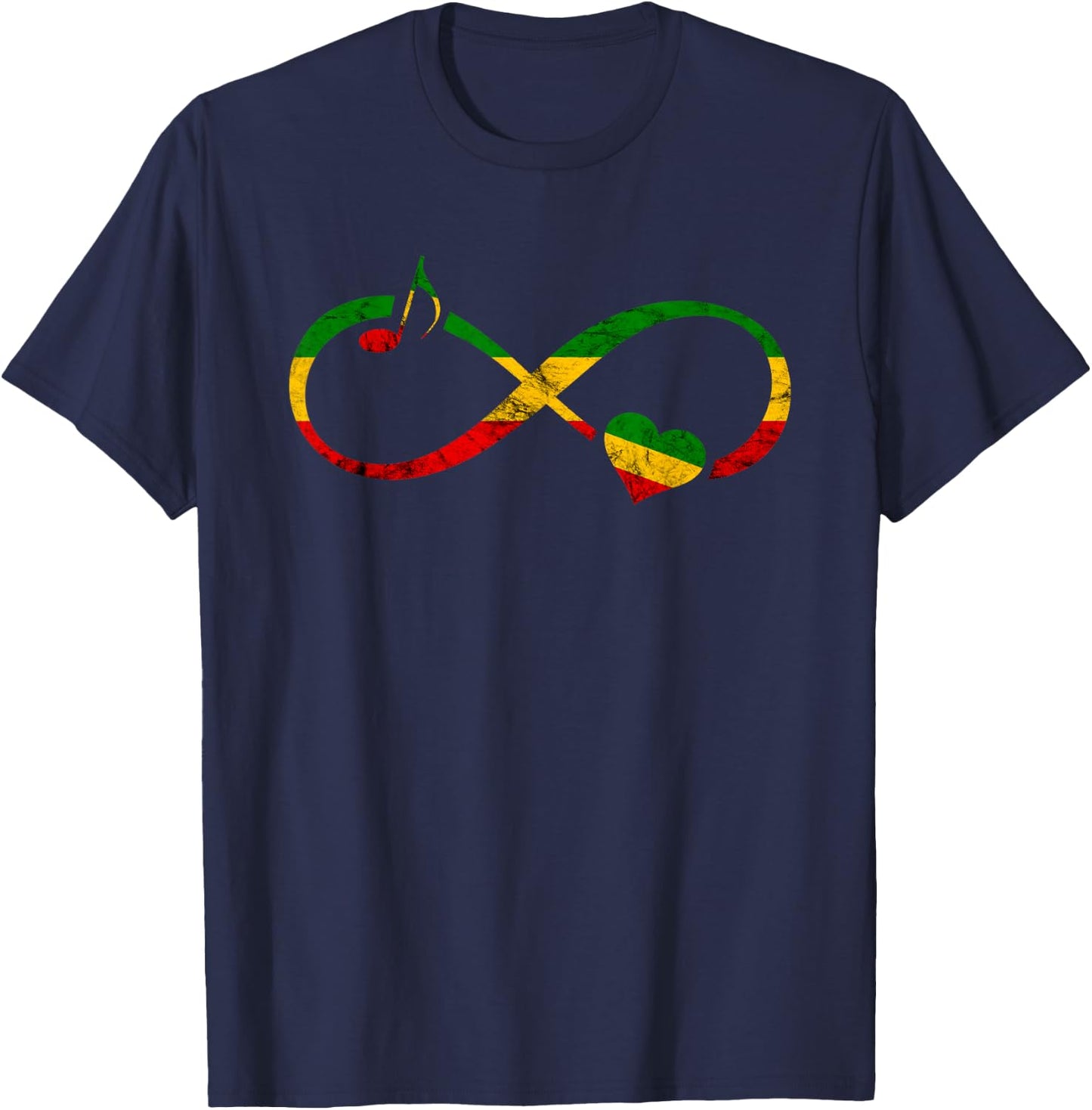 Rasta Reggae Music Infinity Jamaican Pride Hippie Rastafari T-Shirt - T-Shirt | Navy