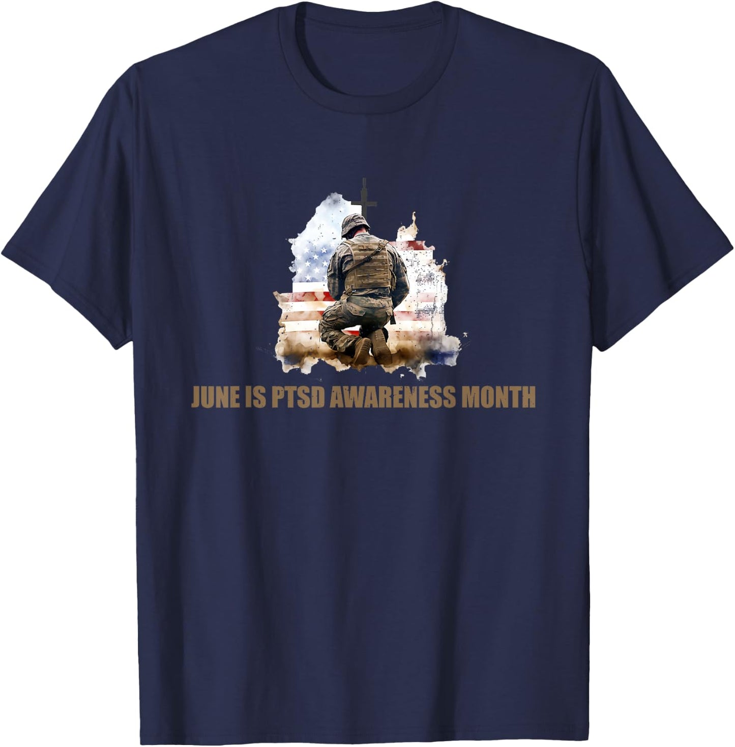 June Is PTSD Awareness Month T-Shirt - T-Shirt | Navy