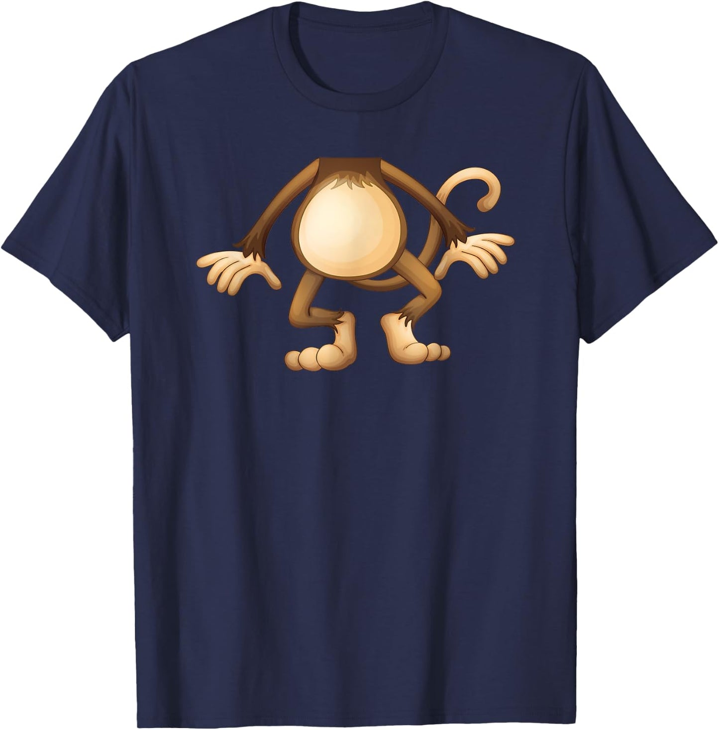 Headless Monkey Lazy DIY Halloween Costume Funny Animal Body T-Shirt - T-Shirt | Navy