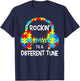 Autism Game - Rocking To A Different Tune For Gamer Boys T-Shirt - T-Shirt | Navy
