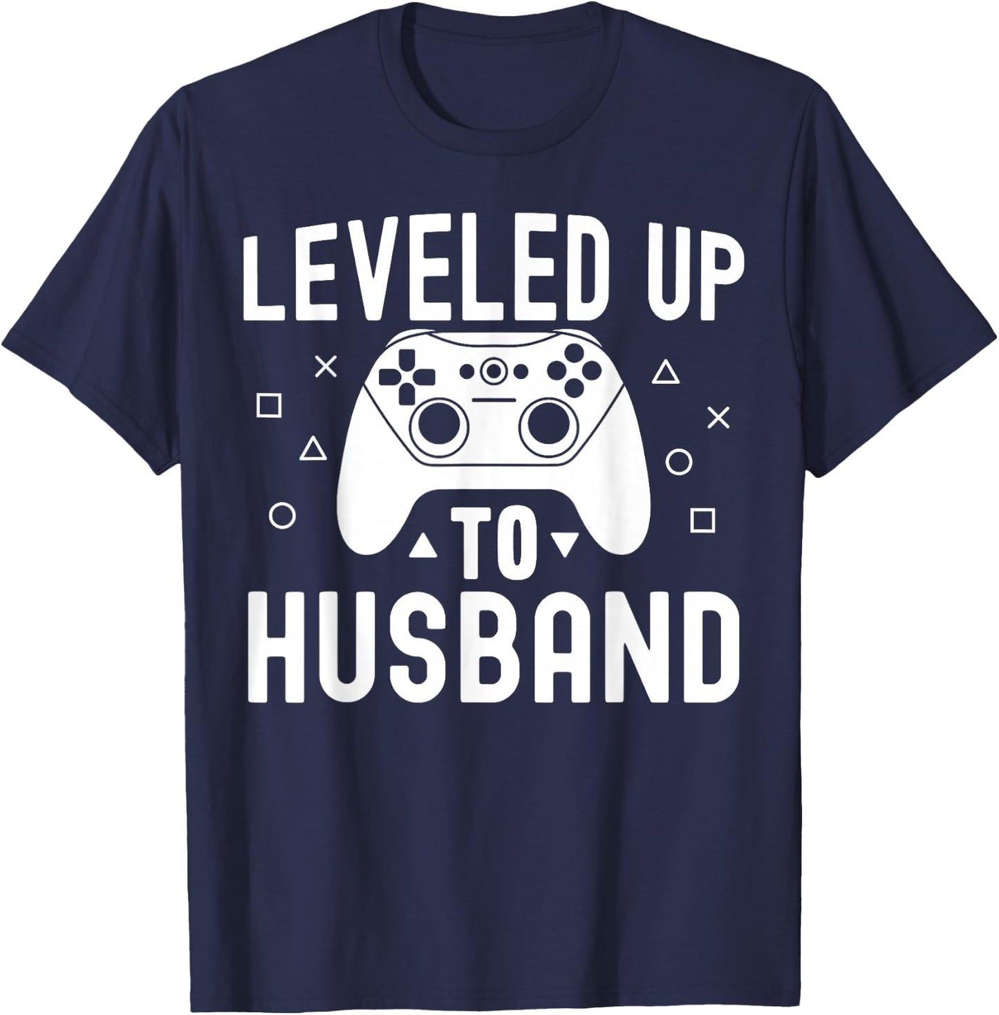 Leveled Up To Husband Fiance Boyfriend Engagement Video Game T-Shirt - T-Shirt | Navy